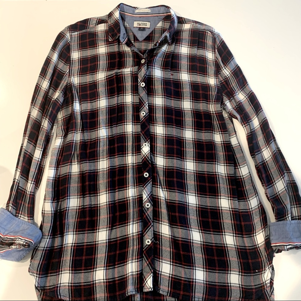 Tommy Hilfiger plaid pullover button down